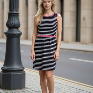 Boden Eleanor Striped Jersey Dress Womens Blue White J0564 Nautical size 8R